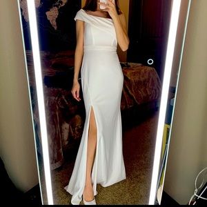 White wedding dress from Aqua Bloomingdale’s